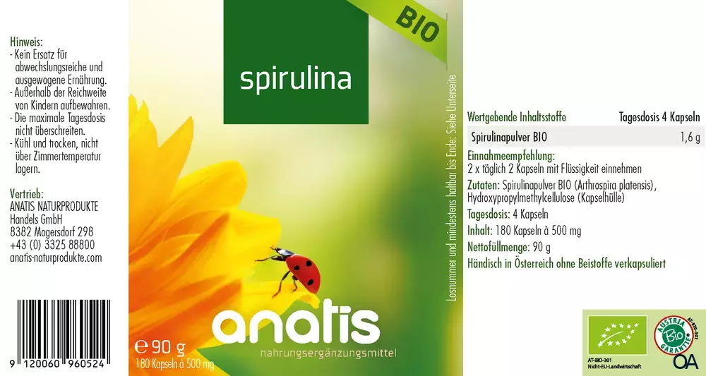 anatis Spirulina BIO Kapseln