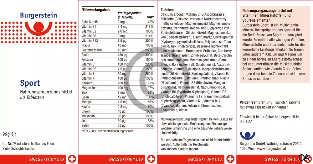 Burgerstein Sport Tabletten