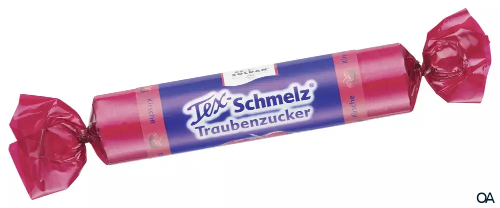 Tex-Schmelz Traubenzucker Kirsche, zuckerhaltig, Rolle