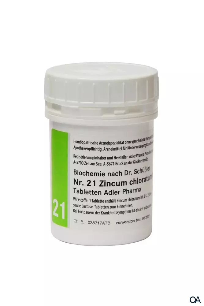 Schüßler Salz Adler Nr. 21 Zincum chloratum D12 Tabletten