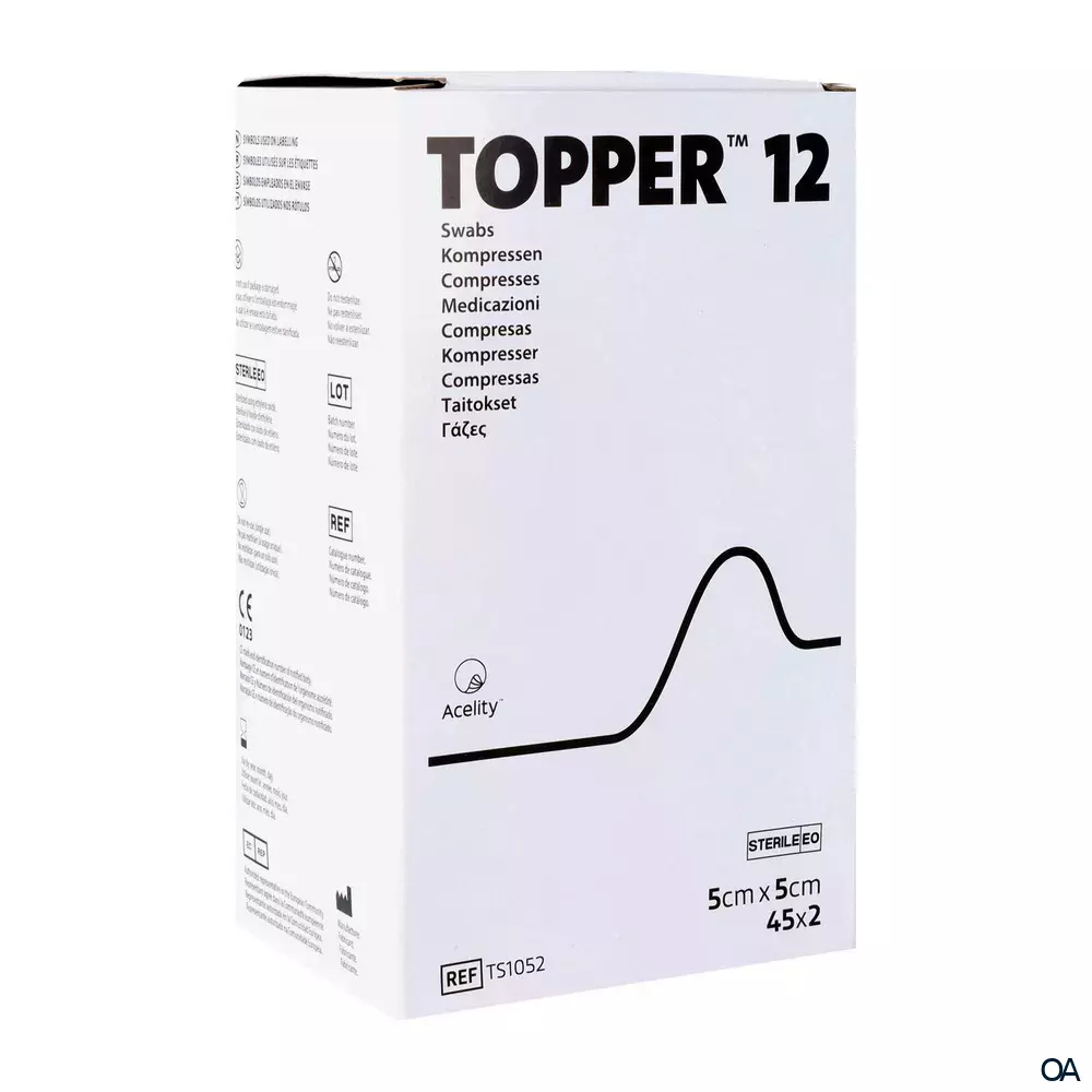 3M Topper 12 sterile Kompressen 5 x 5 cm, 45 x 2 Stück