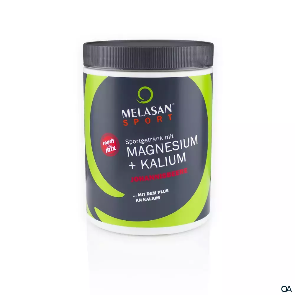 Melasan Sport Sportgetränk mit Magnesium + Kalium Pulver Johannisbeere