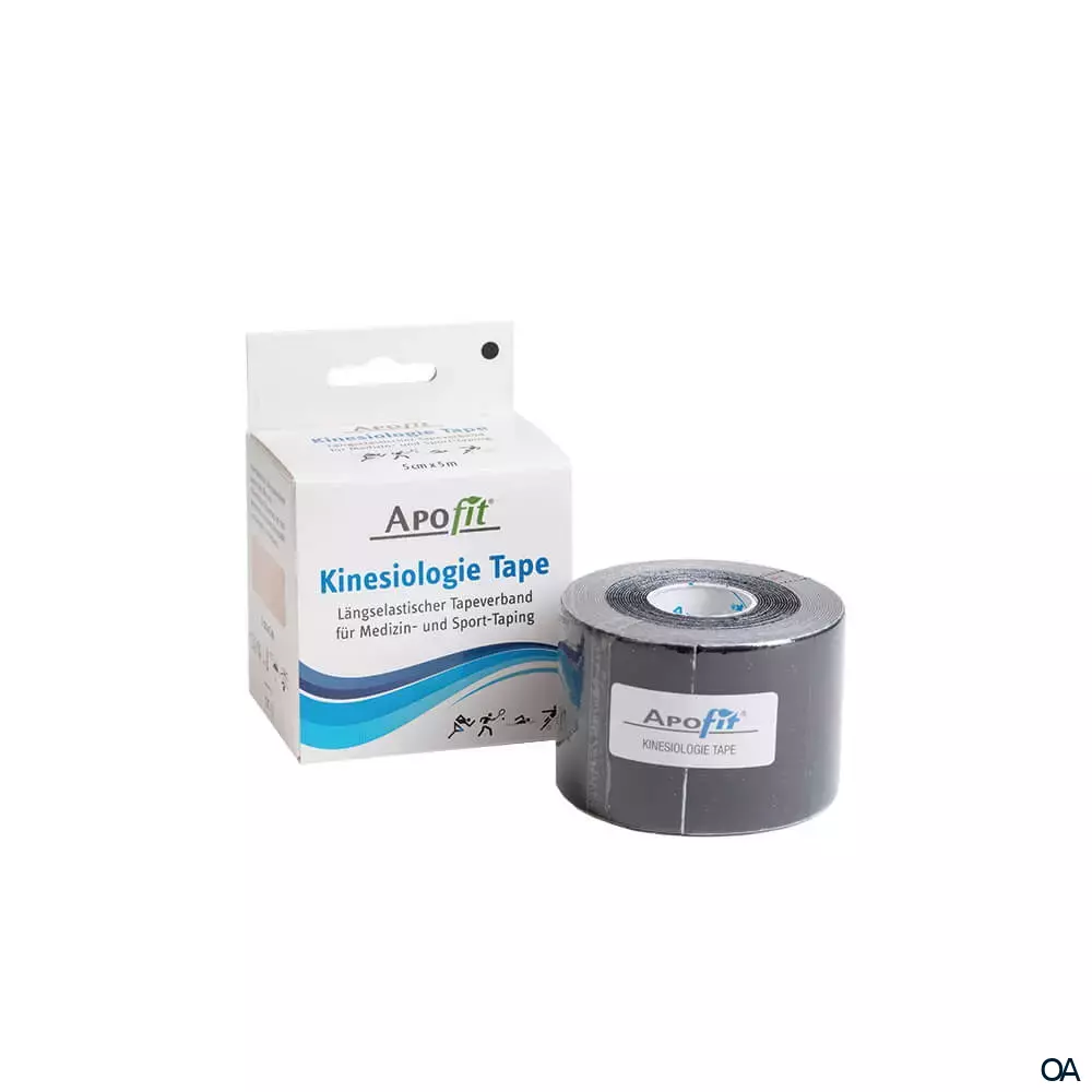 APOfit Kinesiologie Tape schwarz 5 cm x 5 m