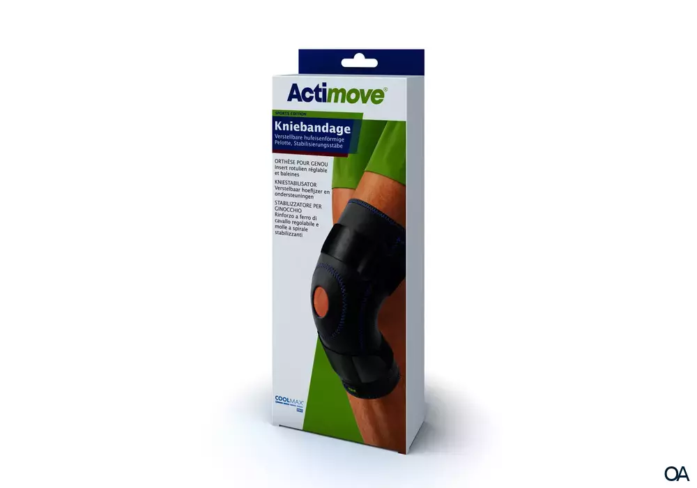 Actimove® Kniebandage Offene Patella, 4 Stabilisierungsstäbe - Extra Large