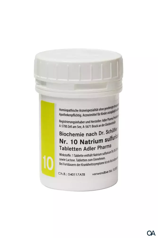 Schüßler Salz Adler Nr. 10 Natrium sulfuricum D6 Tabletten