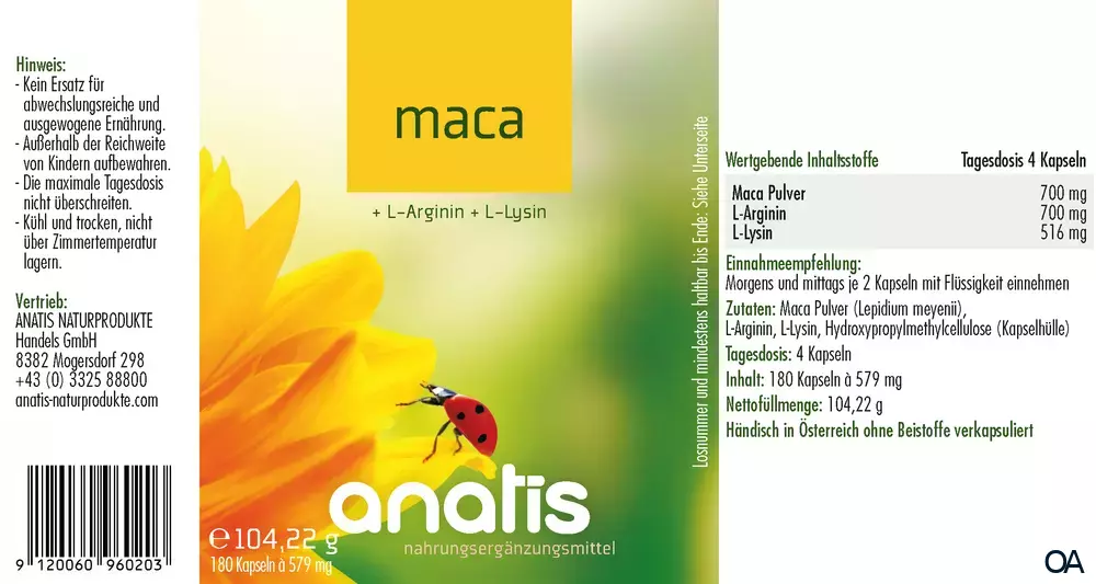 anatis Maca + L-Arginin Kapseln