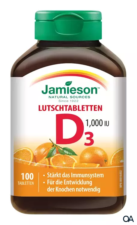 Jamieson Vitamin D3 1000 IU Tabletten Orange