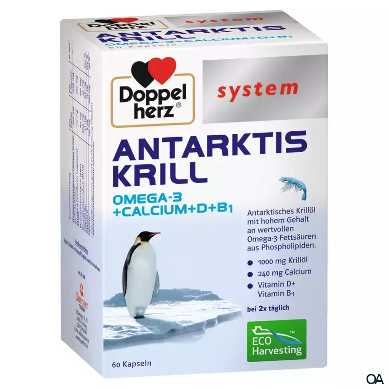 Doppelherz system ANTARKTIS KRILL Omega-3 + Calcium + D + B1 Kapseln