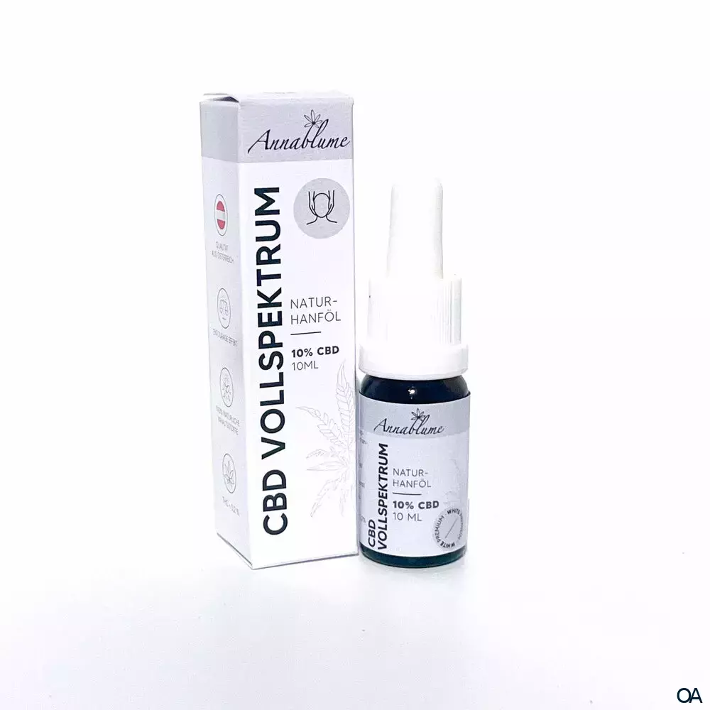 Annablume CBD Vollspektrum 10 % Naturhanföl White Premium Tropfen