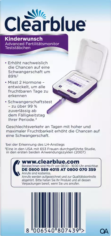 Clearblue Kinderwunsch Advanced Fertilitätsmonitor Teststäbchen