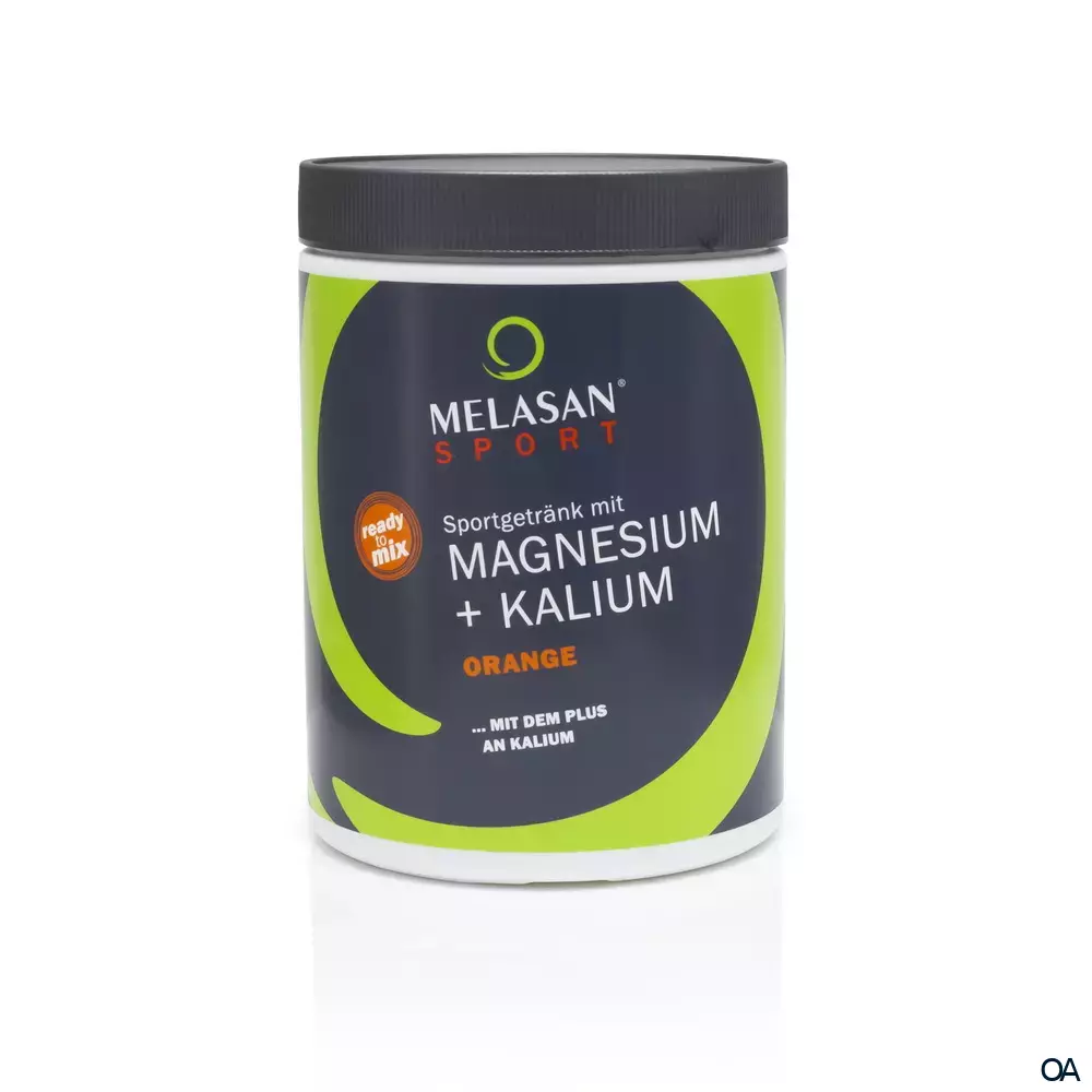 Melasan Sport Sportgetränk mit Magnesium + Kalium Pulver Orange