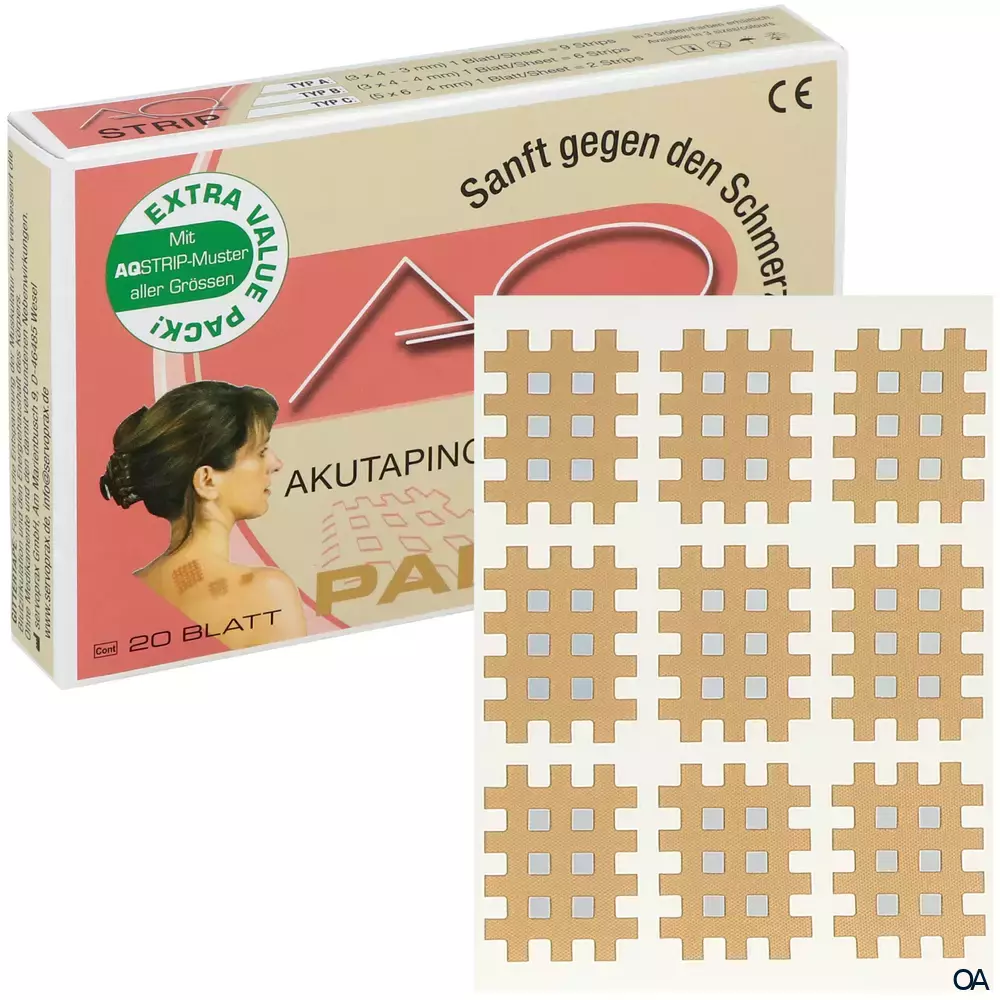 AQ® Strip Gittertape Hautfarben, Größe A, 3 x 4 cm, 20 x 9 Stück