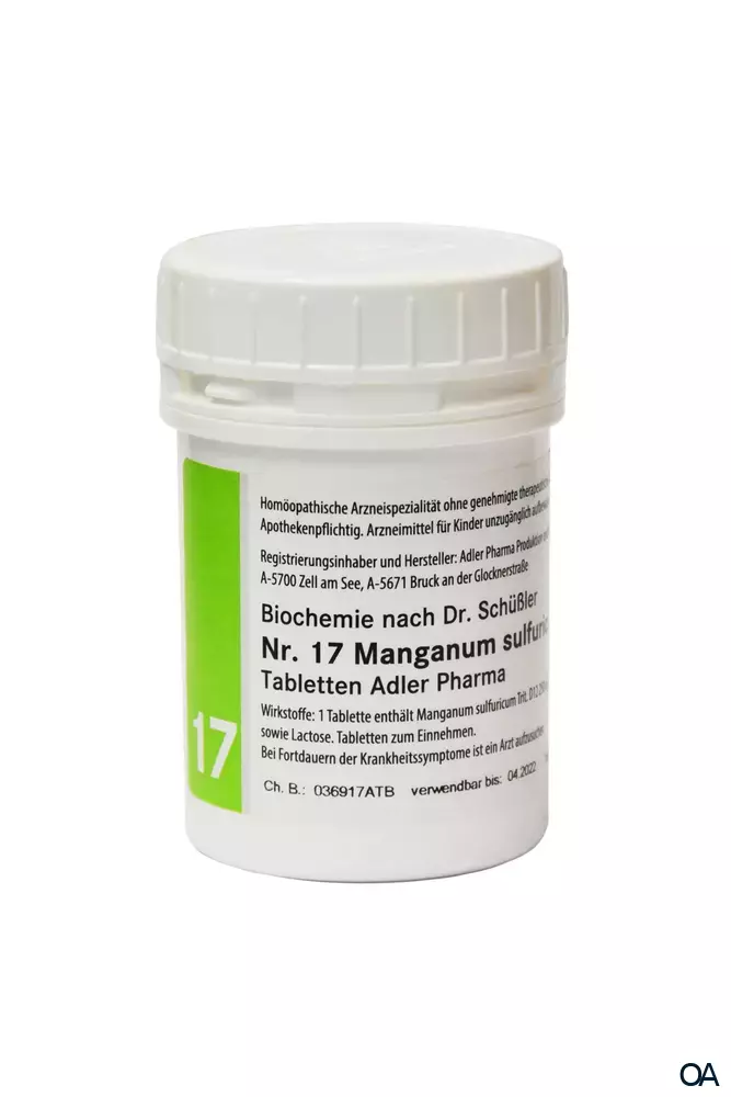 Schüßler Salz Adler Nr. 17 Manganum sulfuricum D12 Tabletten