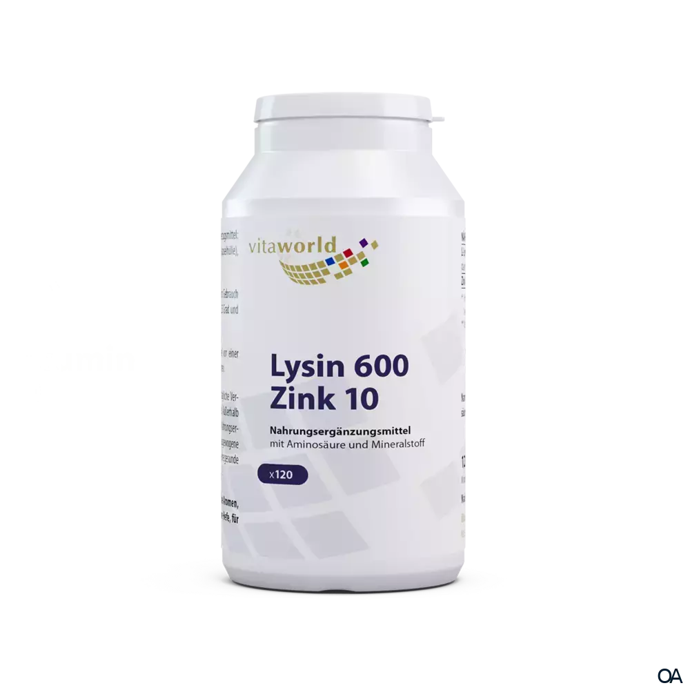 Vitalworld Lysin 600 mg plus Zink 10 mg Kapseln