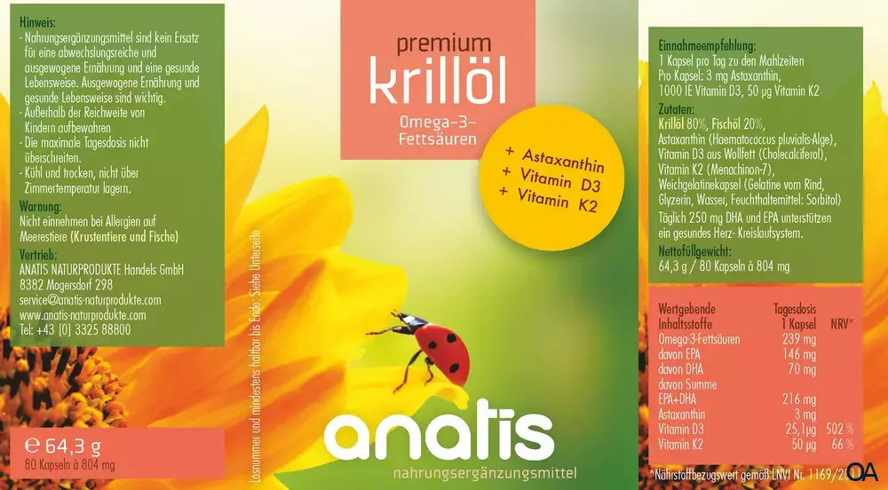 anatis Krillöl +Vit D3+Vit K2 Kapseln