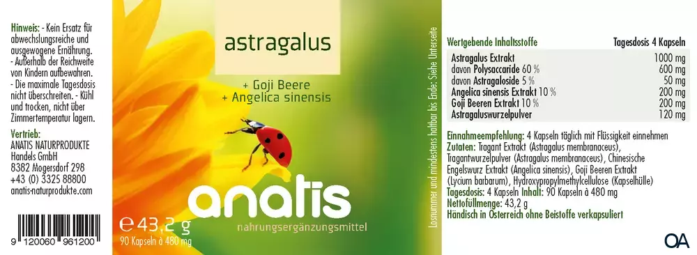 anatis Astragalus+Goji+Angelica sinensis Kapseln