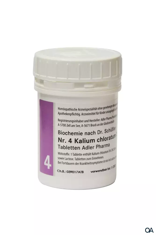 Schüßler Salz Adler Nr. 4 Kalium Chloratum D6 Tabletten