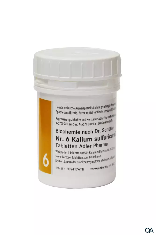 Schüßler Salz Adler Nr. 6 Kalium sulfuricum D6 Tabletten