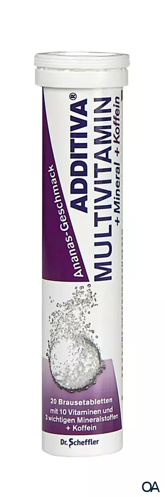 ADDITIVA® Multivitamin + Mineral + Koffein Brausetabletten - Ananas