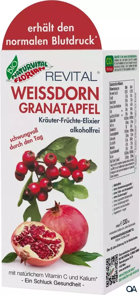 Bio Naturvital Florian Revital Weissdorn Granatapfel Kräuter-Früchte-Elixier