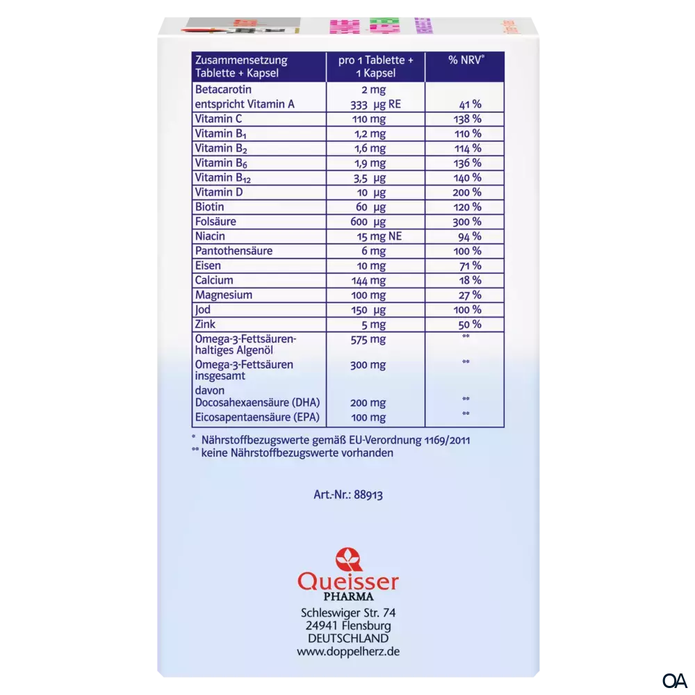 Doppelherz system Schwangere + Mütter vegan 30 Tabletten + 30 Kapseln