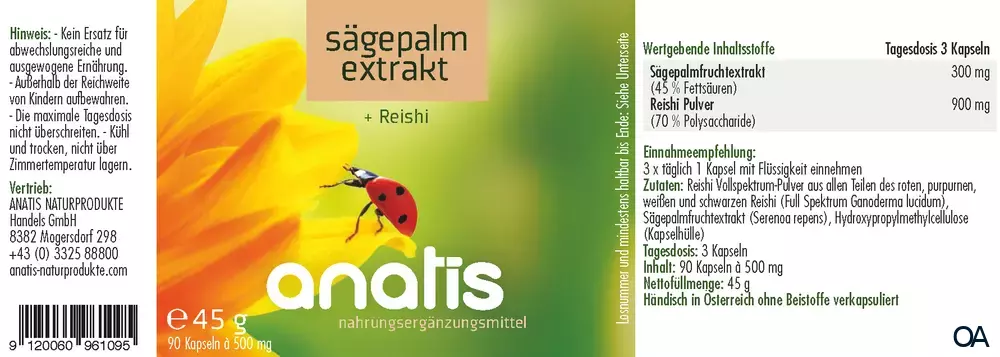 anatis Sägepalmextrakt+Reishi Kapseln