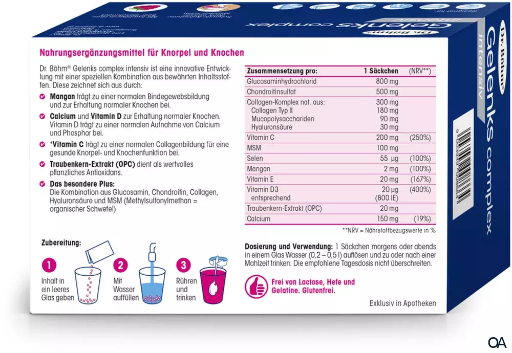 Dr. Böhm® Gelenks complex intensiv Brausegranulat - Himbeer