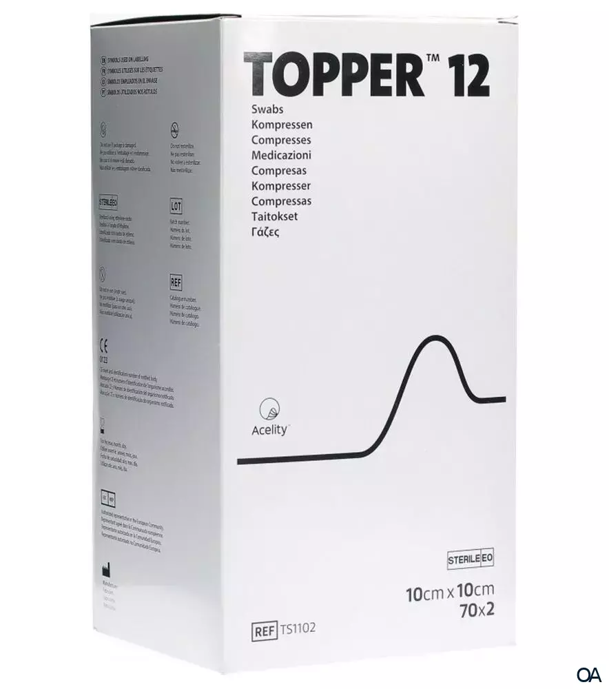 3M Topper 12 sterile Kompressen 10 x 10 cm, 70 x 2 Stück