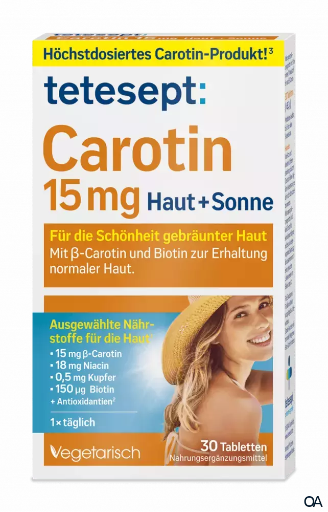 tetesept Carotin 15 mg Haut + Sonne Tabletten