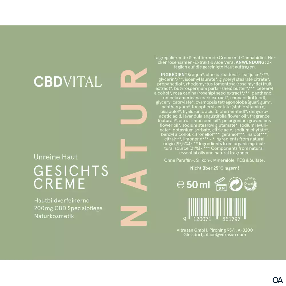 CBD VITAL Gesichtscreme Unreine Haut