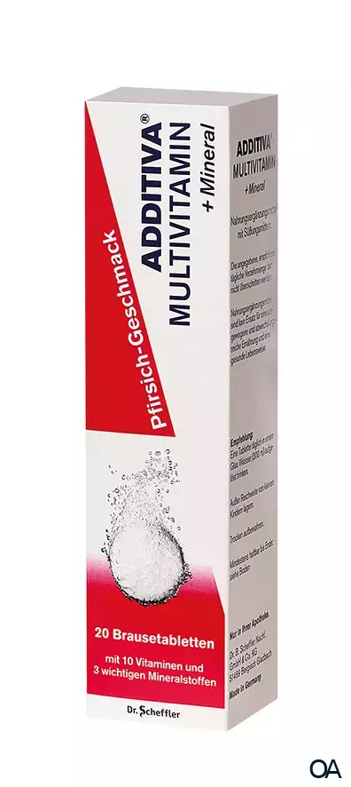 ADDITIVA® Multivitamin + Mineral Brausetabletten - Pfirsich