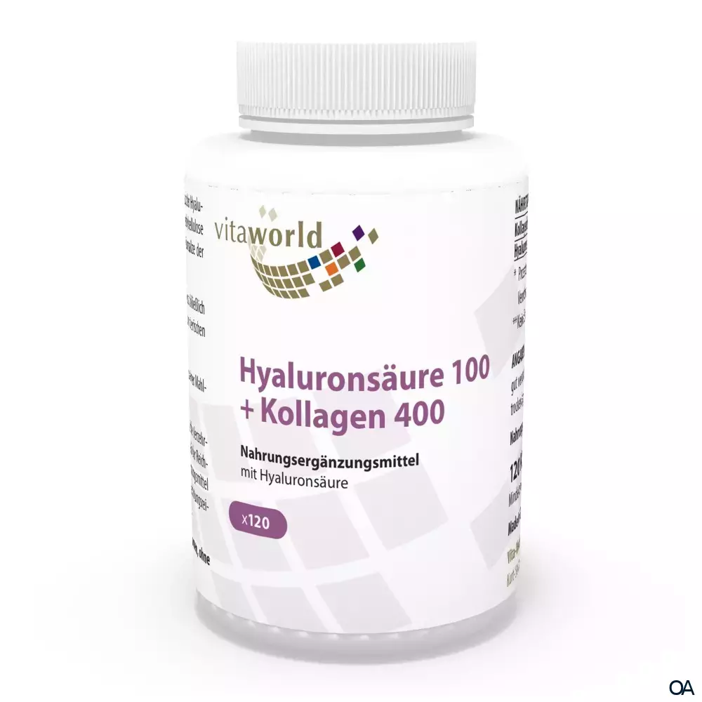 Vitaworld Hyaluronsäure 100 + Kollagen 400 Kapseln