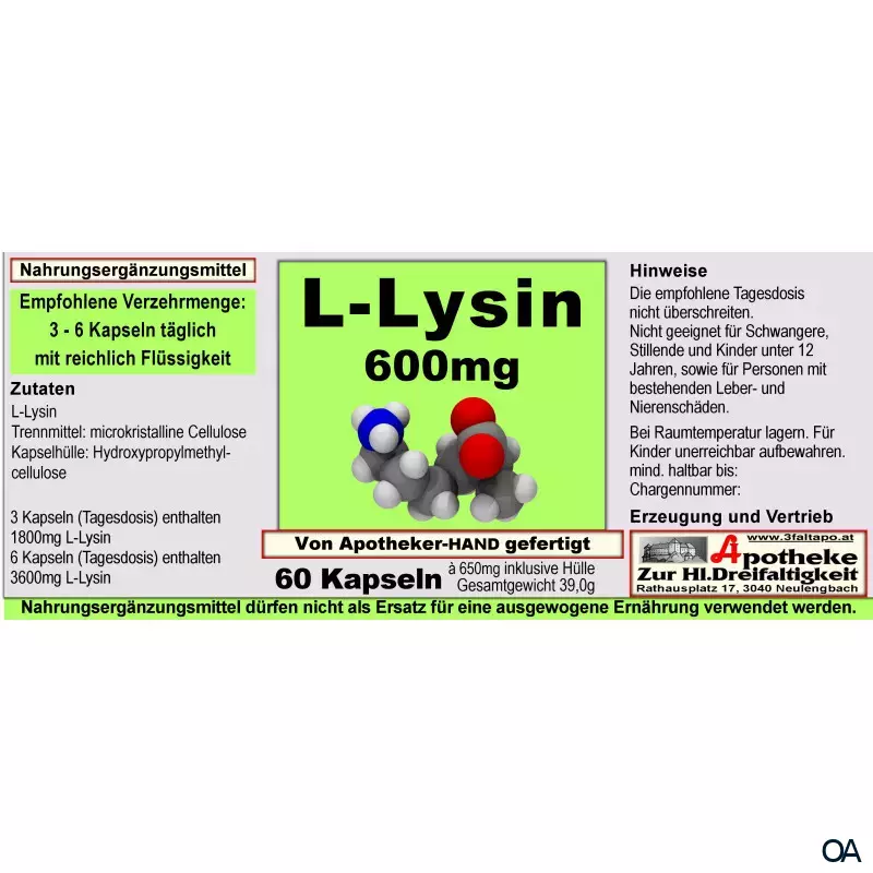 L-Lysin 600 mg Kapseln