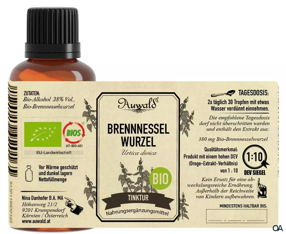 Auwald® Brennnesselwurzel - BIO Tropfen (Auszug, Extrakt, Essenz)