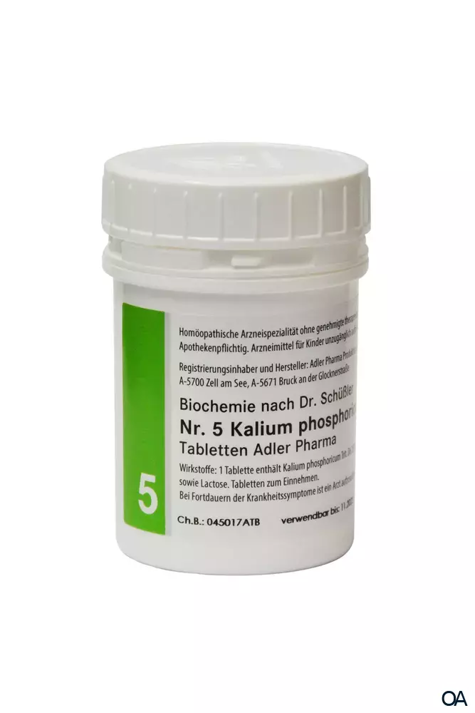 Schüßler Salz Adler Nr. 5 Kalium phosphoricum D6 Tabletten