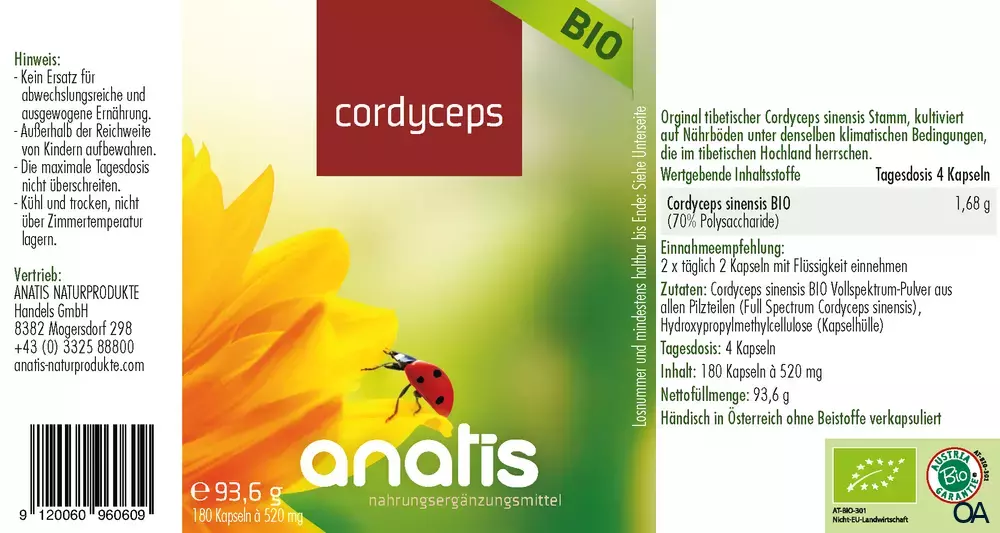 anatis Cordyceps Pilz BIO Kapseln