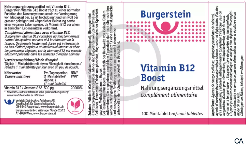 Burgerstein Vitamin B12 Boost Minitabletten