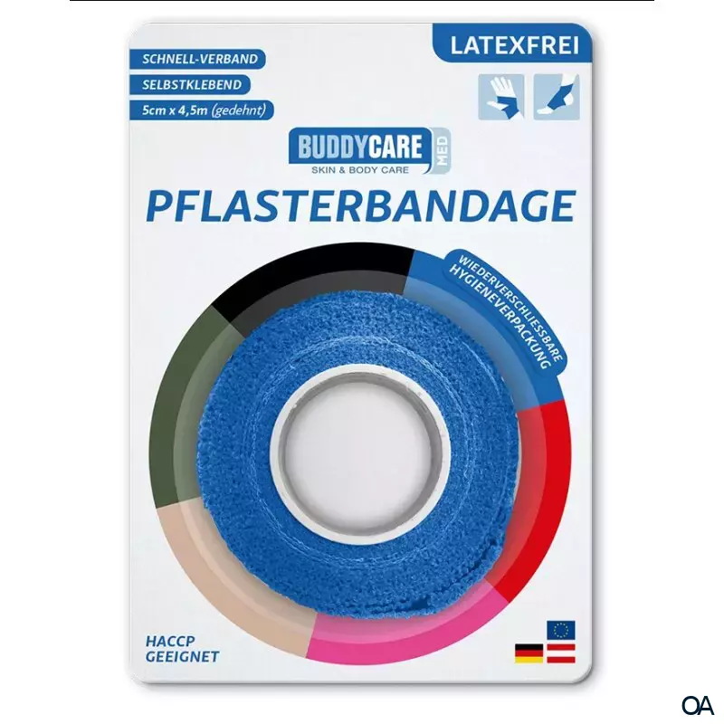 BUDDYCARE® MED Pflasterbandage Blau 5 cm x 4,5 m