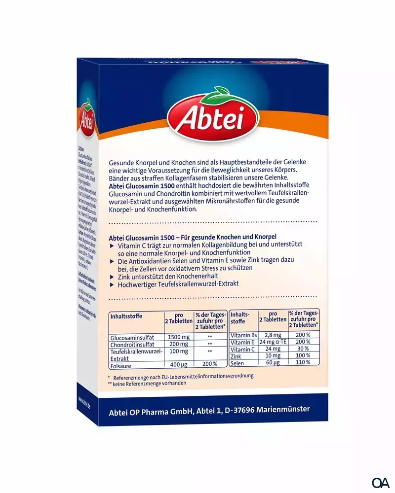 Abtei Glucosamin 1500 Plus Teufelskralle Tabletten