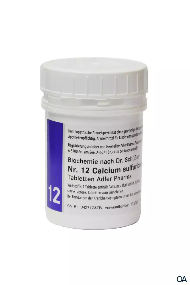 Schüßler Salz Adler Nr. 12 Calcium sulfuricum D6 Tabletten