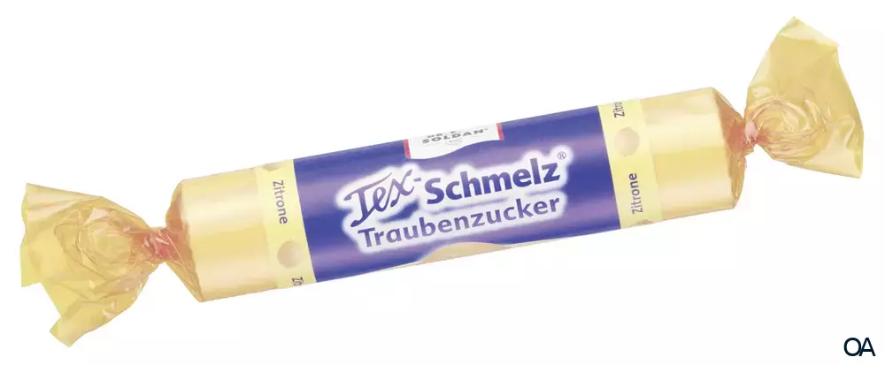 Tex-Schmelz Traubenzucker Zitrone, zuckerhaltig, Rolle