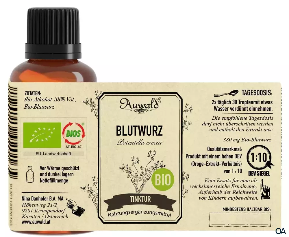 Auwald® Blutwurz - BIO Tropfen (Auszug, Extrakt, Essenz)