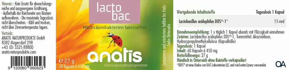 anatis Lactobac Darmbakterien Kapseln