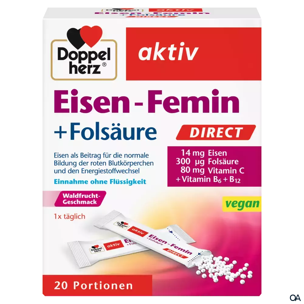 Doppelherz aktiv Eisen-Femin + Folsäure DIRECT Sticks