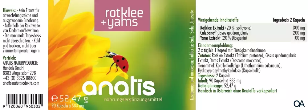 anatis Rotklee + Yams Kapseln