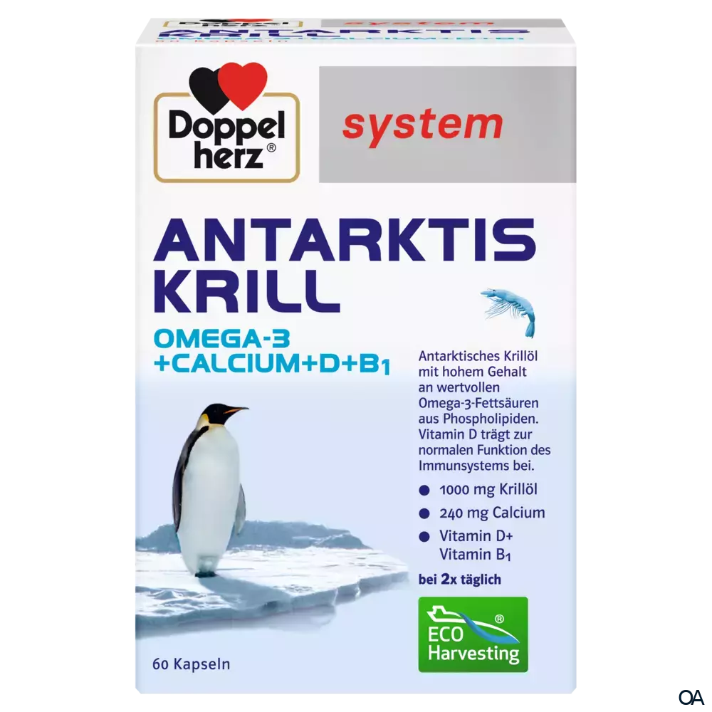 Doppelherz system ANTARKTIS KRILL Omega-3 + Calcium + D + B1 Kapseln