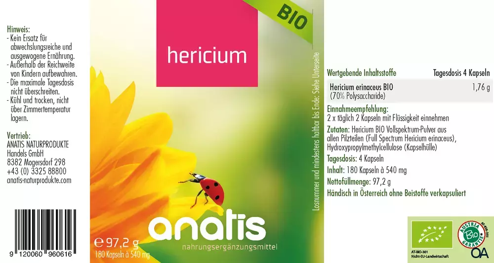 anatis Hericium Pilz BIO Kapseln