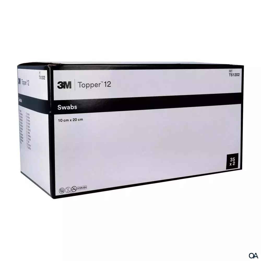 3M Topper 12 sterile Kompressen 10 x 20 cm, 35 x 2 Stück