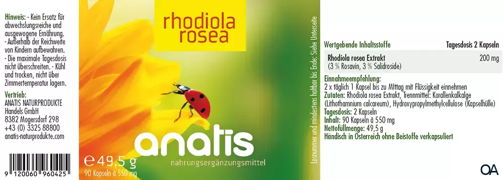 anatis Rhodiola rosea Kapseln