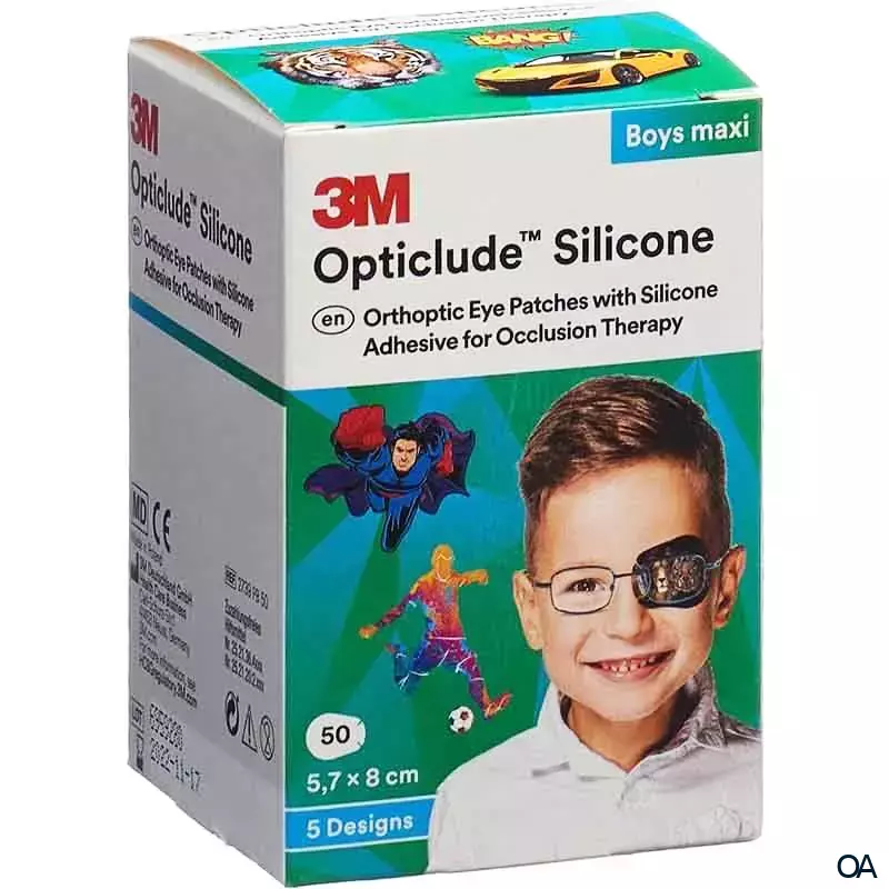 3M™ Opticlude™ Silicone Augenpflaster Maxi Boys, 2739PB, 5,7 x 8 cm